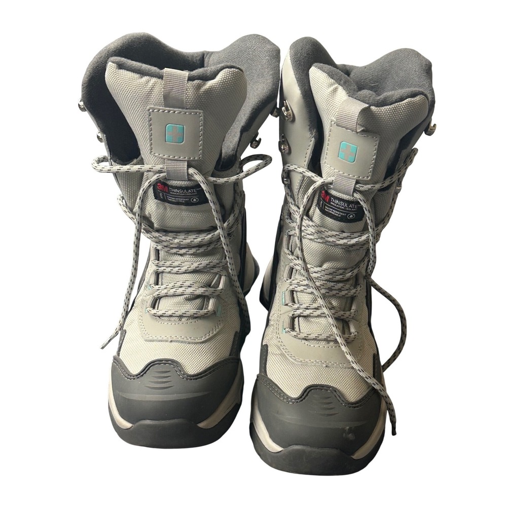 Swiss Tech Womens Size 8 Waterproof Winter Boots Grey 400g Thinsulate WMST43CK00